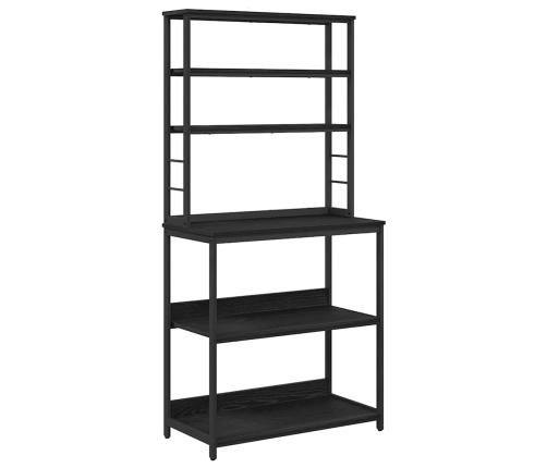 Virtuves Plaukts Melns Ozolkoks 80 X 40 X 168 Cm Vidaxl