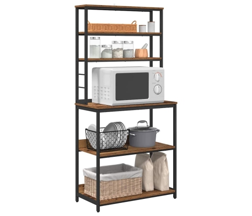 Virtuves Plaukts Vecs Koks 80 X 40 X 168 Cm Inženierijas Koks Vidaxl