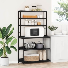 Virtuves Plaukts Melns Ozolkoks 100 X 40 X 168 Cm Vidaxl