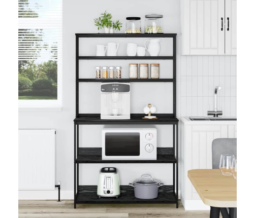 Virtuves Plaukts Melns Ozolkoks 100 X 40 X 168 Cm Vidaxl