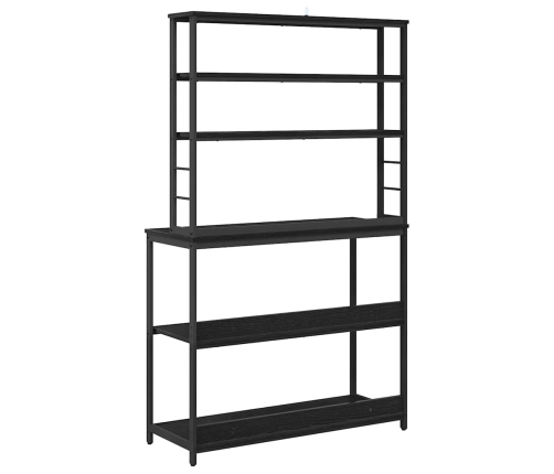 Virtuves Plaukts Melns Ozolkoks 100 X 40 X 168 Cm Vidaxl