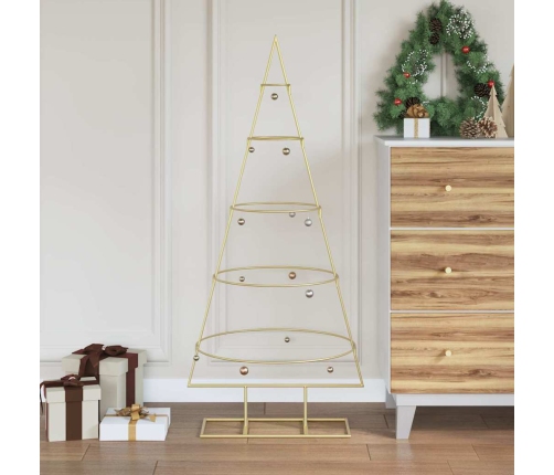 Metāla Ziemassvētku Koks Zelts 125 Cm Pulverkrāsots Tērauds Vidaxl
