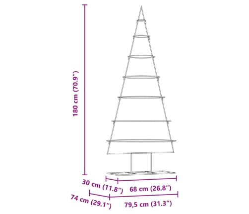 Metāla Ziemassvētku Koks Zelts 180 Cm Pulverkrāsots Tērauds Vidaxl