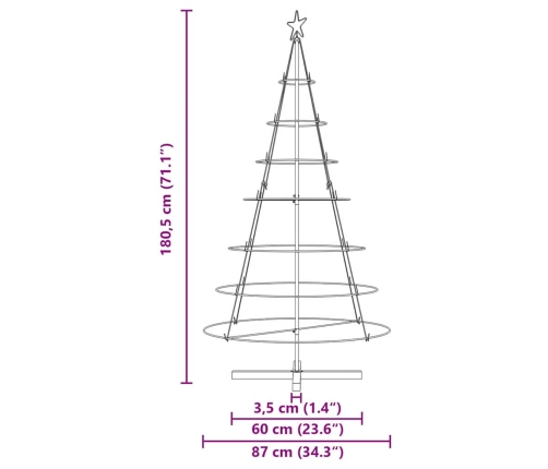 Ziemassvētku Konusu Koks Ar Statīvu Melna 180 Cm Tērauds Vidaxl