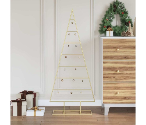 Metāla Ziemassvētku Koks Zelts 125 Cm Pulverkrāsots Tērauds Vidaxl