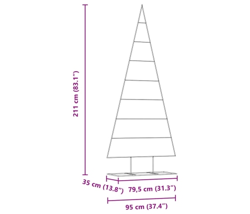 Metāla Ziemassvētku Koks Zelts 210 Cm Pulverkrāsots Tērauds Vidaxl