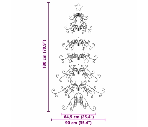 Metāla Ziemassvētku Koks Zelts 180 Cm Pulverkrāsots Tērauds Vidaxl