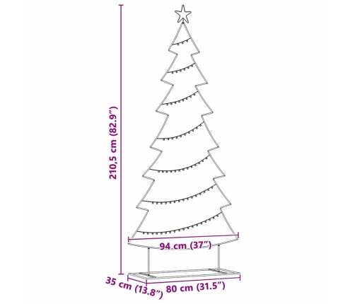 Metāla Ziemassvētku Koks Ar Statīvu Melna 210 Cm Tērauds Vidaxl