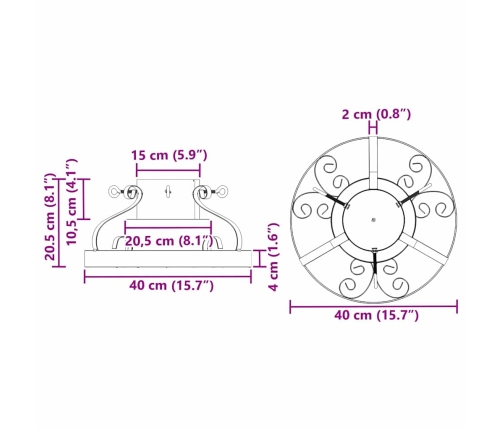 Ziemassvētku Eglītes Statīvs Antikva Vara 40 X 40 X 20.5 Cm Vidaxl