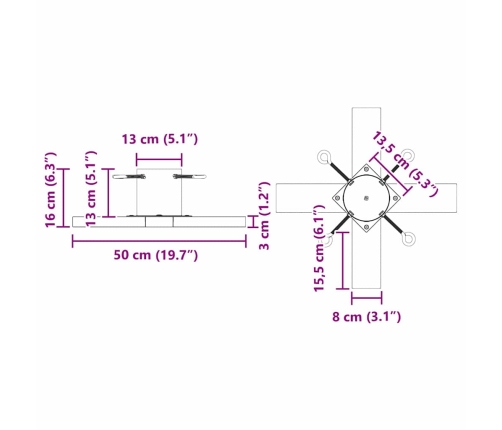 Ziemassvētku Eglītes Statīvs 1.73 Melna 50 X 50 X 16 Cm Vidaxl