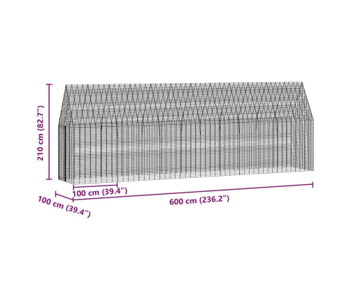 Vistu Būris 2 Pcs Sudraba 600 X 100 X 210 Cm Cinkots Tērauds Vidaxl