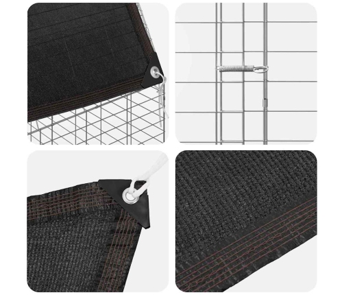 Vistu Būris 2 Pcs Sudraba 600 X 100 X 210 Cm Cinkots Tērauds Vidaxl