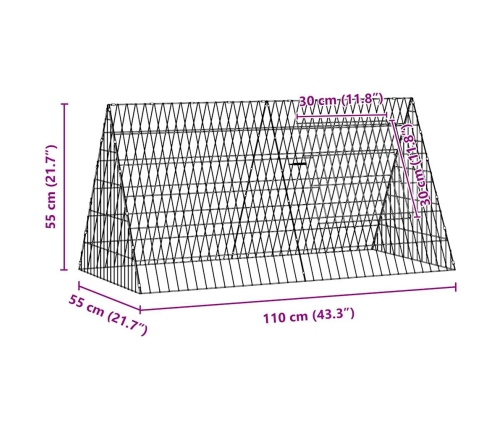 Vistu Būris Sudraba 110 X 55 X 55 Cm Cinkots Tērauds Vidaxl