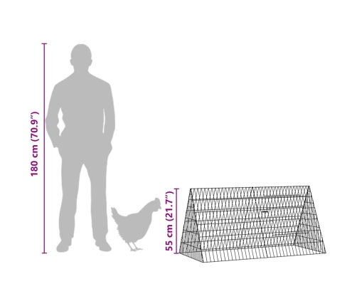 Vistu Būris Sudraba 110 X 55 X 55 Cm Cinkots Tērauds Vidaxl