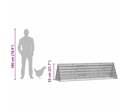 Vistu Būris Sudraba 215 X 55 X 55 Cm Cinkots Tērauds Vidaxl