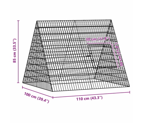 Vistu Būris Sudraba 110 X 100 X 85 Cm Cinkots Tērauds Vidaxl