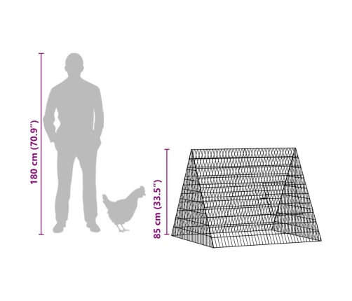Vistu Būris Sudraba 110 X 100 X 85 Cm Cinkots Tērauds Vidaxl