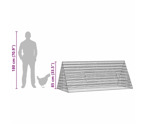 Vistu Būris Sudraba 215 X 100 X 85 Cm Cinkots Tērauds Vidaxl