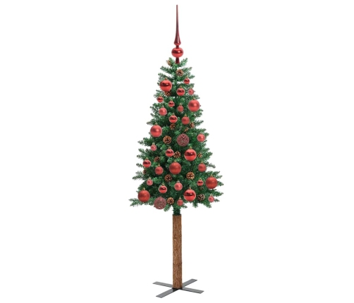 Tievā Ziemassvētku Egle Zaļa 150 Cm Pvc Un Cietā Priedes Koks Vidaxl