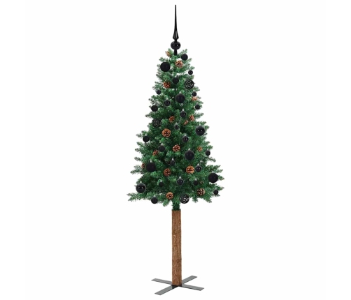 Tievā Ziemassvētku Egle Zaļa 150 Cm Pvc Un Cietā Priedes Koks Vidaxl