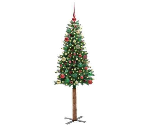 Tievā Ziemassvētku Egle Zaļa 150 Cm Pvc Un Cietā Priedes Koks Vidaxl