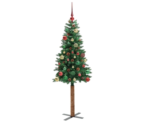 Tievā Ziemassvētku Egle Zaļa 150 Cm Pvc Un Cietā Priedes Koks Vidaxl