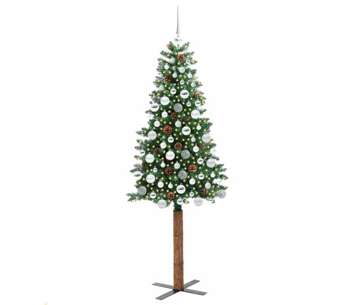 Tievā Ziemassvētku Egle Zaļa 180 Cm Pvc Un Cietā Priedes Koks Vidaxl