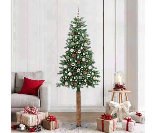 Tievā Ziemassvētku Egle Zaļa 210 Cm Pvc Vidaxl