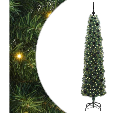 Mākslīgā Ziemassvētku Eglīte With Leds Zaļa 210 Cm Pvc Vidaxl