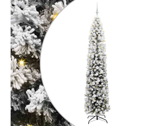 Mākslīgā Ziemassvētku Eglīte Zaļš Un Balts 210 Cm Pvc Vidaxl