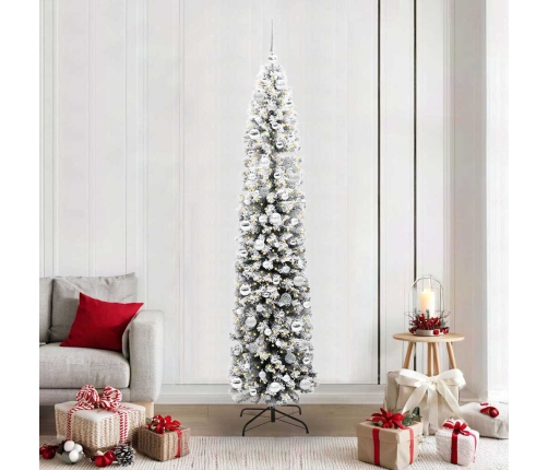 Mākslīgā Ziemassvētku Eglīte Zaļš Un Balts 210 Cm Pvc Vidaxl