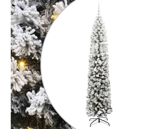 Mākslīgā Ziemassvētku Eglīte Zaļš Un Balts 210 Cm Pvc Vidaxl