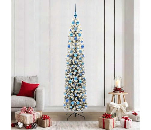 Mākslīgā Ziemassvētku Eglīte Zaļš Un Balts 210 Cm Pvc Vidaxl