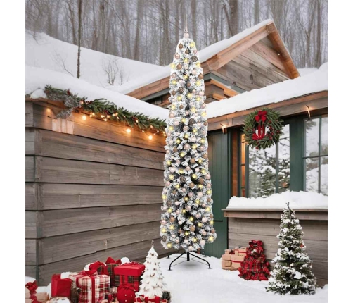 Tievā Ziemassvētku Egle Zaļa 240 Cm Plastmasa Un Metāls Vidaxl