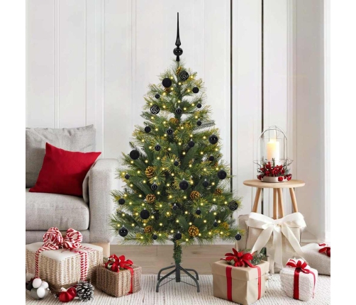 Mākslīgais Saliekamais Ziemassvētku Koks Ar Čiekuriem 150 Cm Vidaxl