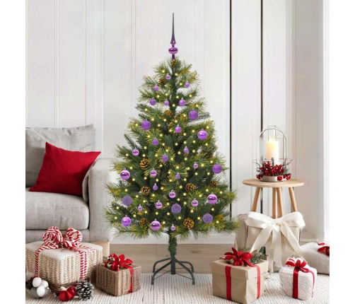 Mākslīgais Saliekamais Ziemassvētku Koks Ar Čiekuriem 150 Cm Vidaxl