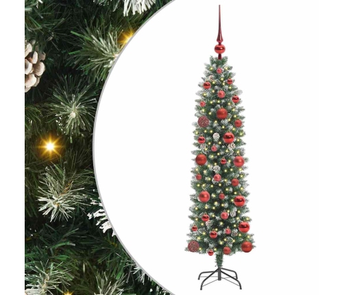 Mākslīgs Slaids Ziemassvētku Koks Zaļš Un Balts 120 Cm Vidaxl