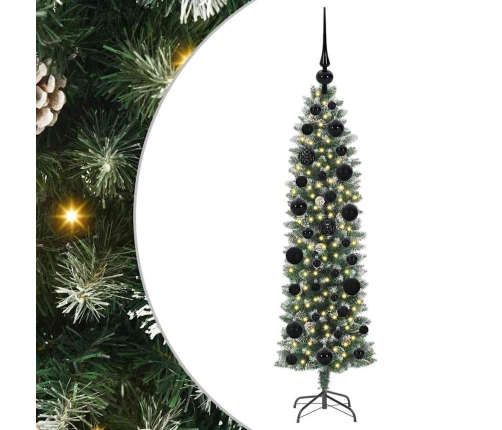 Mākslīgs Slaids Ziemassvētku Koks Zaļš Un Balts 120 Cm Vidaxl