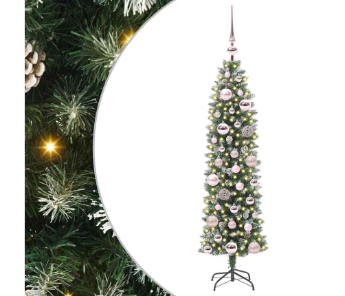 Mākslīgs Slaids Ziemassvētku Koks Zaļš Un Balts 120 Cm Vidaxl