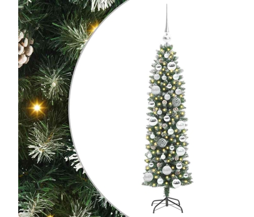 Mākslīgs Slaids Ziemassvētku Koks Zaļš Un Balts 120 Cm Vidaxl