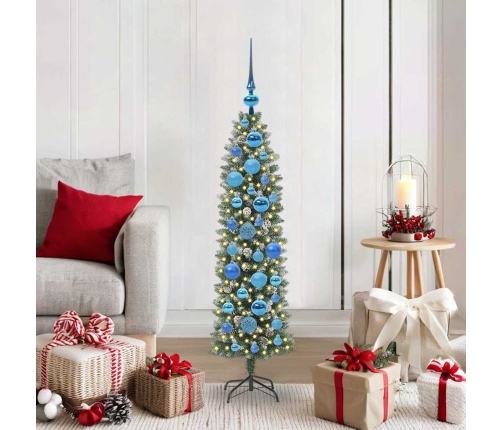 Mākslīgs Slaids Ziemassvētku Koks Zaļš Un Balts 120 Cm Vidaxl