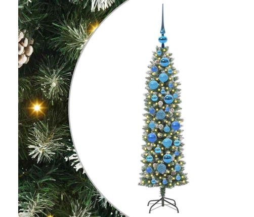 Mākslīgs Slaids Ziemassvētku Koks Zaļš Un Balts 120 Cm Vidaxl