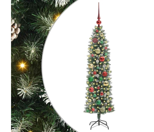 Mākslīgs Slaids Ziemassvētku Koks Zaļš Un Balts 120 Cm Vidaxl