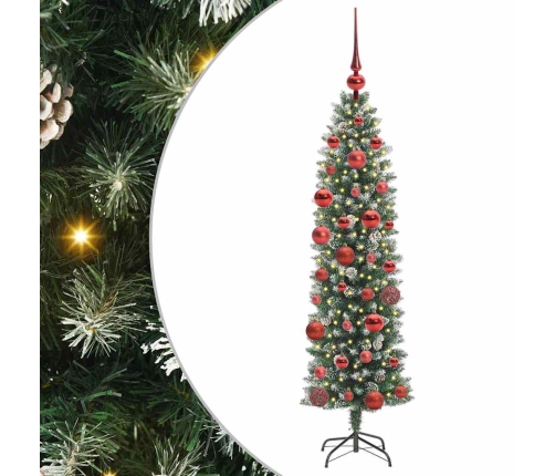 Mākslīgs Slaids Ziemassvētku Koks Zaļš Un Balts 150 Cm Vidaxl