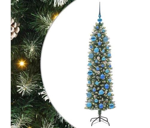 Mākslīgs Slaids Ziemassvētku Koks Zaļš Un Balts 150 Cm Vidaxl