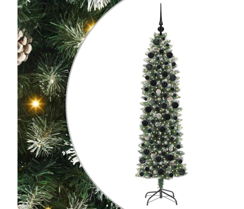 Mākslīgs Slaids Ziemassvētku Koks Zaļš Un Balts 180 Cm Vidaxl