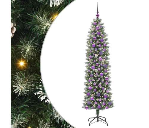 Mākslīgs Slaids Ziemassvētku Koks Zaļš Un Balts 180 Cm Vidaxl