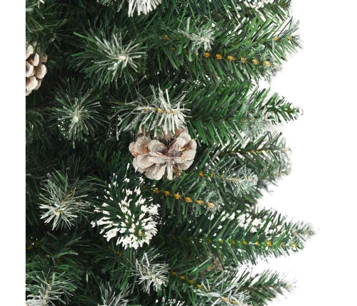 Mākslīgs Slaids Ziemassvētku Koks Zaļš Un Balts 210 Cm Vidaxl