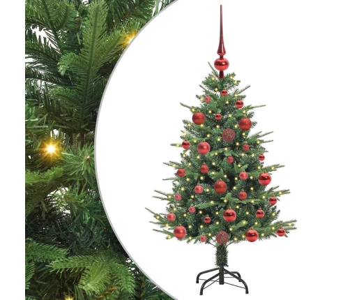 Mākslīgais Iepriekš Apgaismotais Ziemassvētku Koks Ar Bumbu Komplektu Vidaxl