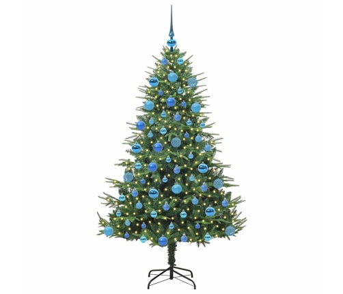 Mākslīgais Iepriekš Apgaismotais Ziemassvētku Koks Ar Bumbu Komplektu Vidaxl